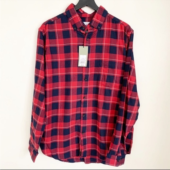 Goodfellow & Co. Standard Fit Cotton Flannel Button Shirt Men’s Size Large New - Picture 1 of 7